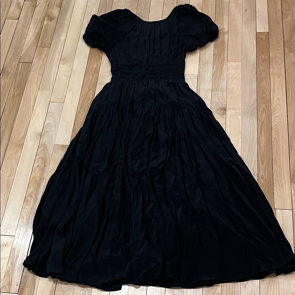 Madewell Elegant Black ruching tier Dress